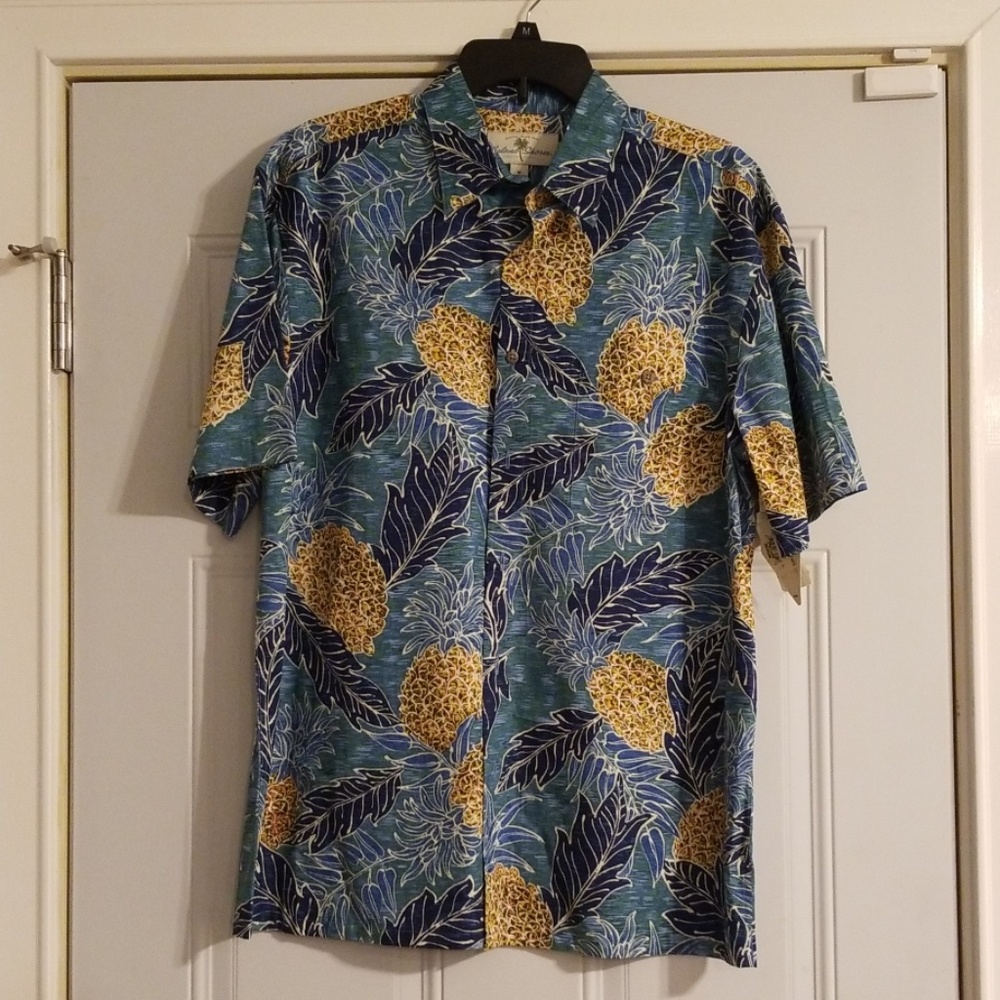 Island Shores turquoise pineapple shirt L210:6:619